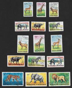 Royaume Du Burundi 73 - 87 VF Used Set of 15 Animals