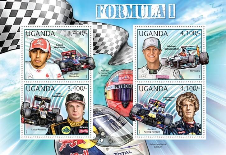 UGANDA 2012 SHEET FORMULA 1 SPORTS ugn12306a