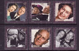 Gibraltar-Sc#1267-72-unused NH set-QEII-Prince Philip-Lifetime of Service-2011-