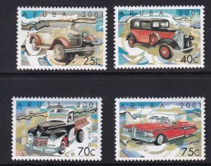 Aruba  #207-210   MNH  2001 classic motor cars