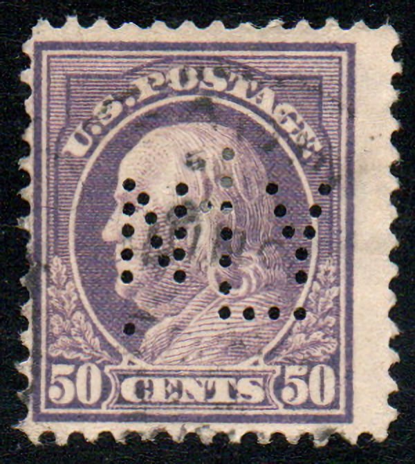 US #421 SCV $27.50 Fine+, light cancel, perforated control marks, very neat!