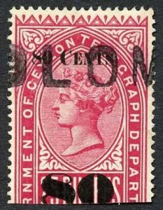 Ceylon Telegraph SGT119 80c on 25r Carmine only 1000 printed Cat 50 pounds