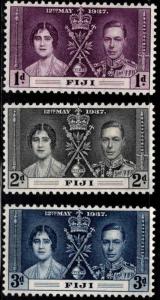 FIJI Scott 114-116 MH* Coronation issue 1937