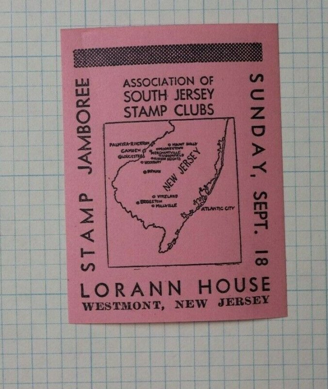 South Jersey stamp club jamboree set Lorann house philatelic souvenir map ad