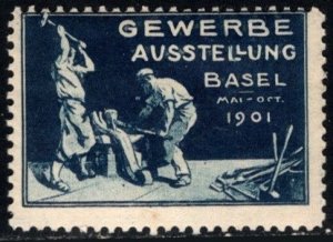 1901 Switzerland Poster Stamp Commercial Exhibition Basel May-October MNH