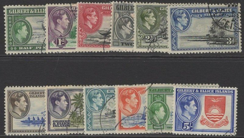 GILBERT & ELLICE IS. SG43/54 1939-55 DEFINITIVE SET USED 