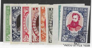 Lithuania Sc #272-277B imperf set of 8 used VF