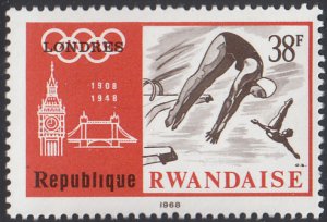 Rwanda 1968 MNH Sc 270 38fr Diving Olympics