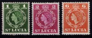 St Lucia 1953-63 Elizabeth II Definitives, Part Set [Unused]