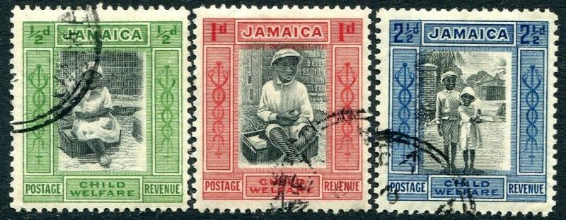 JAMAICA-1923 Child Welfare Set Sg 107-107c FINE USED V28733