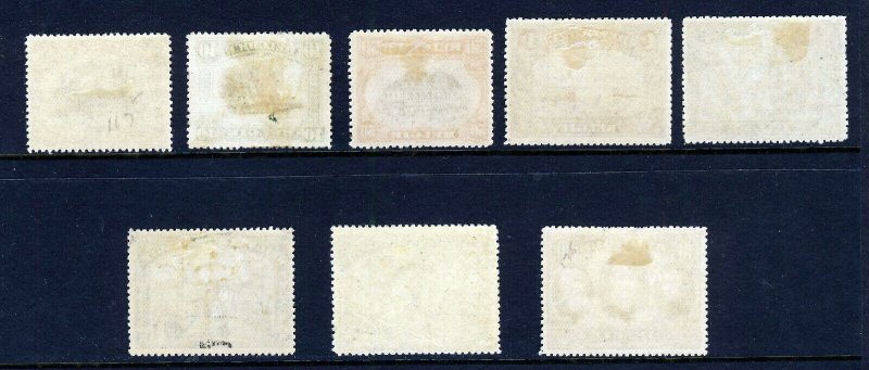 BELGIUM 1915-19 Full Pictorial Set Inc. Rare 5 Fr. Franken SG 188 to 195 MINT