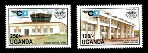 Uganda 1994 - ICAO ENTEBBE AIRPORT - Set of 2 Stamps - Scott #1274-5 - MNH