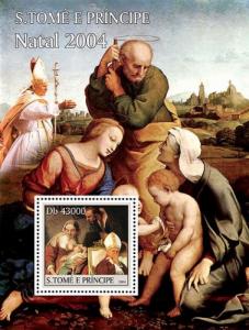 SAO TOME E PRINCIPE 2004 SHEET CHRISTMAS ART PAINTINGS st4304