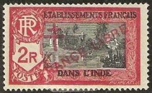 French India, Sc. 173,  mint, hinge remnant, thin. 1942. (F604)