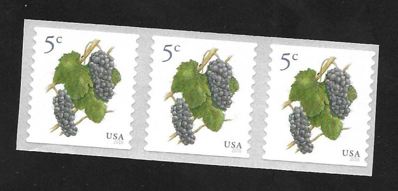 SC# 5038 - 5c - Pinot Noir Grapes, MNH strip of 3