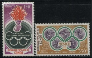 Congo Republic 1972, Olympic games Munich 2v, MNH