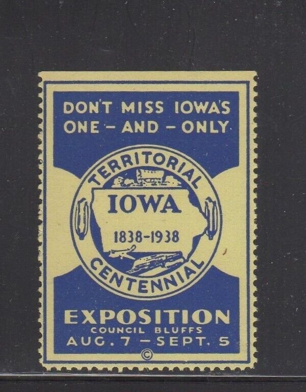 USA - 1938 Iowa Territorial Centennial Exposition, Council Bluffs - MNH