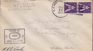 United States A.P.O.'s 3c Win The War (2) 1943 U.S. Army Postal Service 987  ...