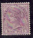 India - Sc #32 - 9p lilac - original gum, hinged -QV-