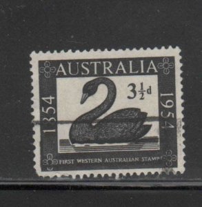 AUSTRALIA #274  1954 WESTERN  AUSTRALIA FIRST POSTAGE STAMP   F-VF USED a