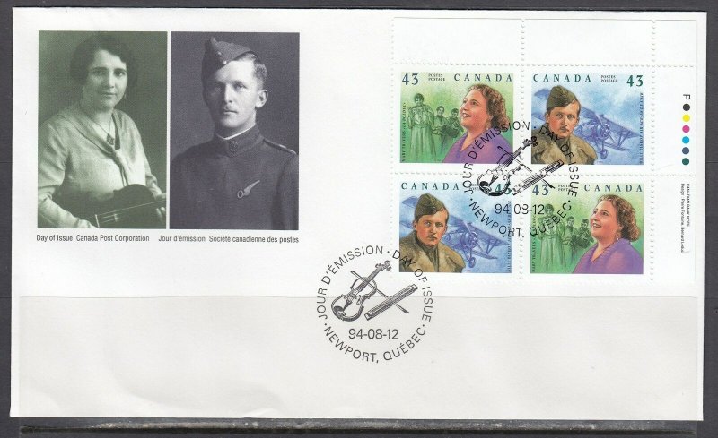 Canada Scott 1526a UR Pl Blk FDC - Great Canadians