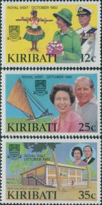 Kiribati 1982 SG193-195 Royal Visit set MNH