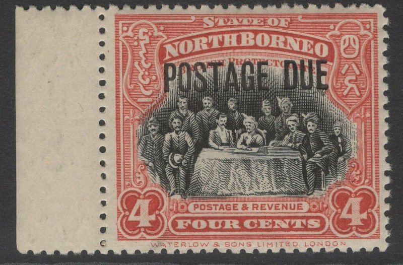 NORTH BORNEO SGD54 1918 4c BLACK & SCARLET MNH