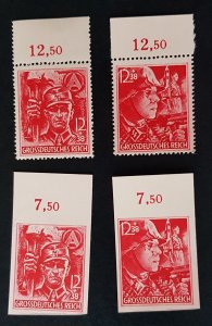 Germany Third Reich 1945 Mi909/910, SS SA PERF IMPERF SETS