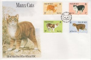Isle of Man 1989 FDC Sc 380-383 Domestic Manx Cats