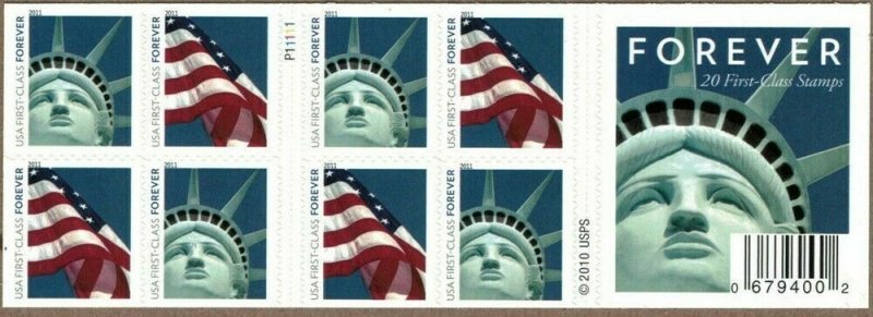 Lady Liberty and U.S. Flag Sheet of 20 Forever Stamps Scott 4564