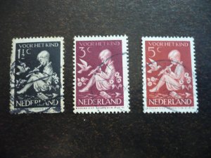 Stamps - Netherlands - Scott# B108-B109,B111 - Used Part Set of 3 Stamps