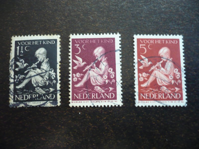 Stamps - Netherlands - Scott# B108-B109,B111 - Used Part Set of 3 Stamps