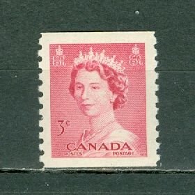 CANADA 1953 QE-KARSH #332  COIL STAMP MNH...$2.00