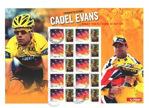 Australia Sc#3313 Used - Cadel Evans Tour de France - Full Sheet