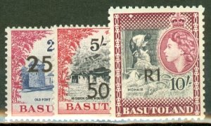 JQ: Basutoland 61-70, 71b mint CV $55.55; scan shows only a few