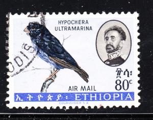 Ethiopia 1963 used Scott #C81 80c Purple indigo bird