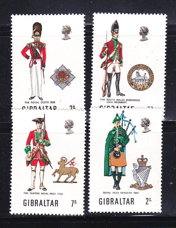 Gibraltar 234-237 Set MNH Military Uniforms