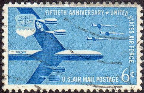 United States C49 - Used - 6c B-52 Bomber / USAF 50th Anniv. (1957) (1)