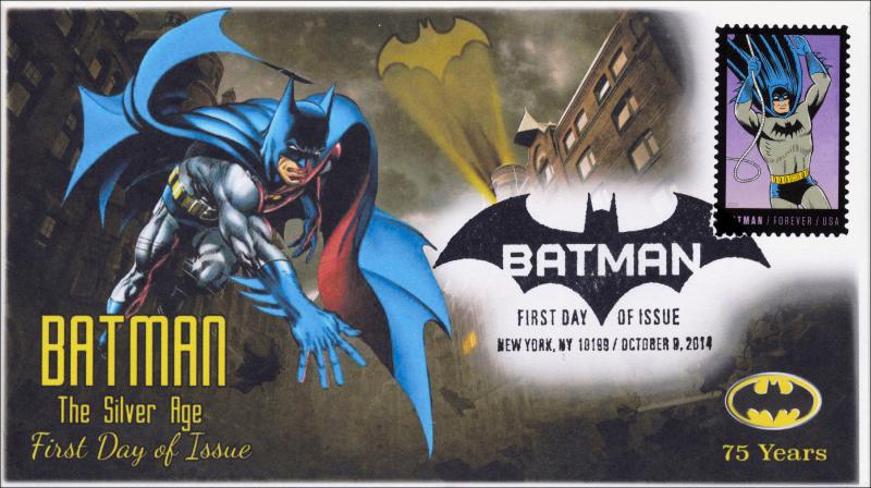 SC 4934, 2014, Batman, Silver Age, Pictorial Postmark, FDC, 75th Anniversary