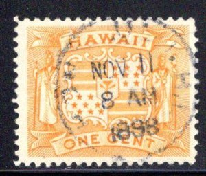 Hawaii #74, used, Honolulu 231 (rarity 10) CDS dated Nov 11 1898