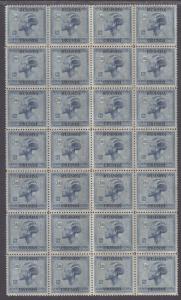 Ruanda Urundi Sc 32 MNH. 1927 1.50fr Native, Type F ovpt, Block of 28