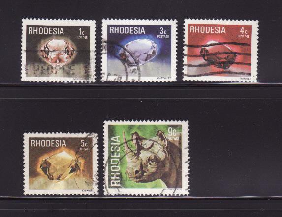 Rhodesia 393-396, 398 U Gem Stones, Animals