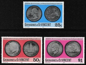 EDSROOM-14466 St Vincent & Grenadines 81-83 MNH 1977 Complete US Bicentennial