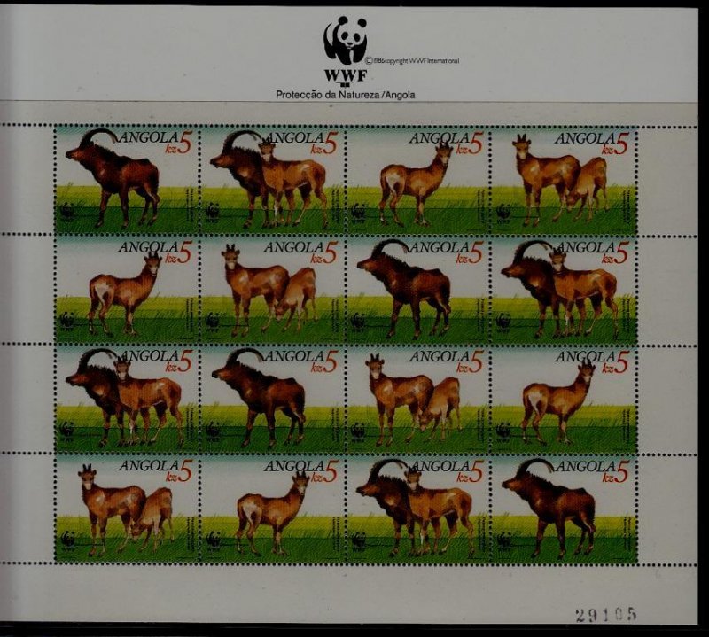 Angola 781-84 MNH m/s WWF-90 SCV40