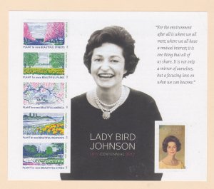 US 4716, MNH Souviner Sheet of 6 - Ladybird Johnson
