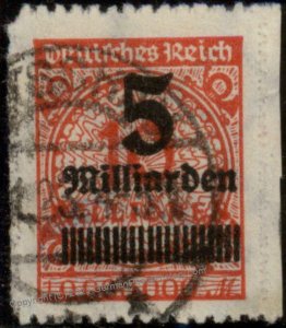 Germany Weimar Inflation Mi334B Rouletted Expertized Infla Berlin Used 104168