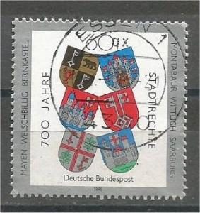 GERMANY, 1991, used 60pf, Arms of Bernkastel Scott 1644