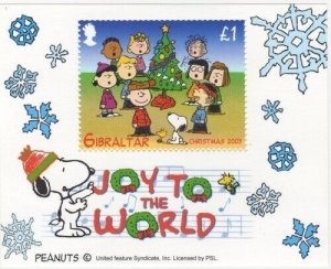 Gibraltar 2004 - Snoopy & Peanuts Christmas - Souvenir Stamp sheet Scott 959 MNH
