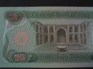 ​IRAQ-CENTRAL BANK OF IRAQ-25 DINARS-UN CIRCULATED-SMALL HORSES BANK NOTE-#4