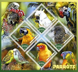 Stamps. Birds, Parrots 2020 year, 1+1 sheets MNH ** perforated